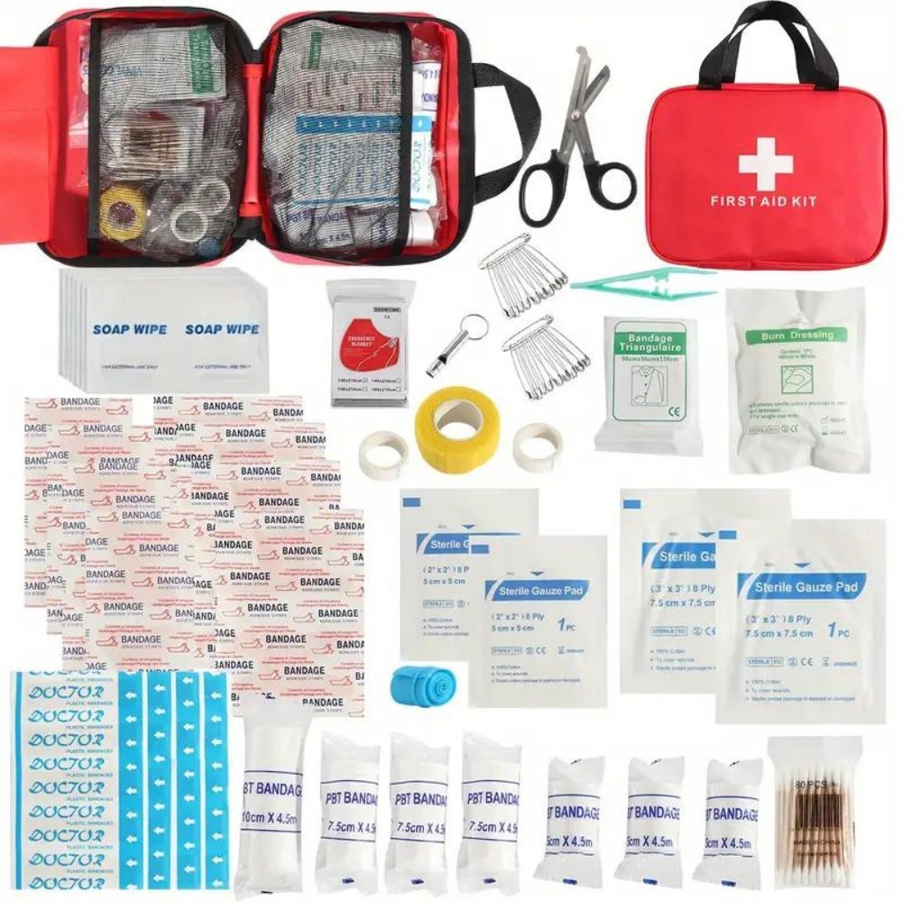 173pcs Large First Aid Kit: Portable Bag For Outdoor Hunting, Hiking, Camping And More - Including Emergency Supplies! - Outdoor Boys outdoorboys