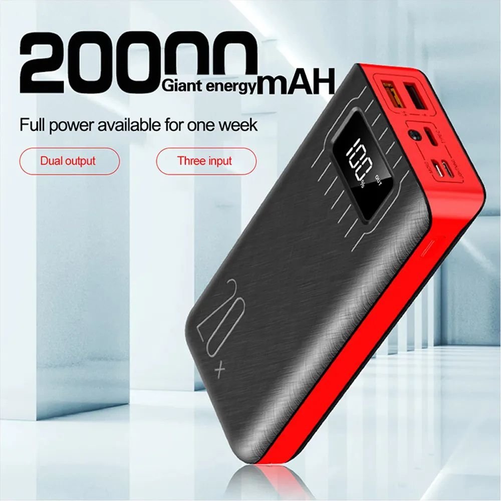 20000mAh External Battery Power Bank Dual USB With LED Flashlight - Outdoor Boys outdoorboys