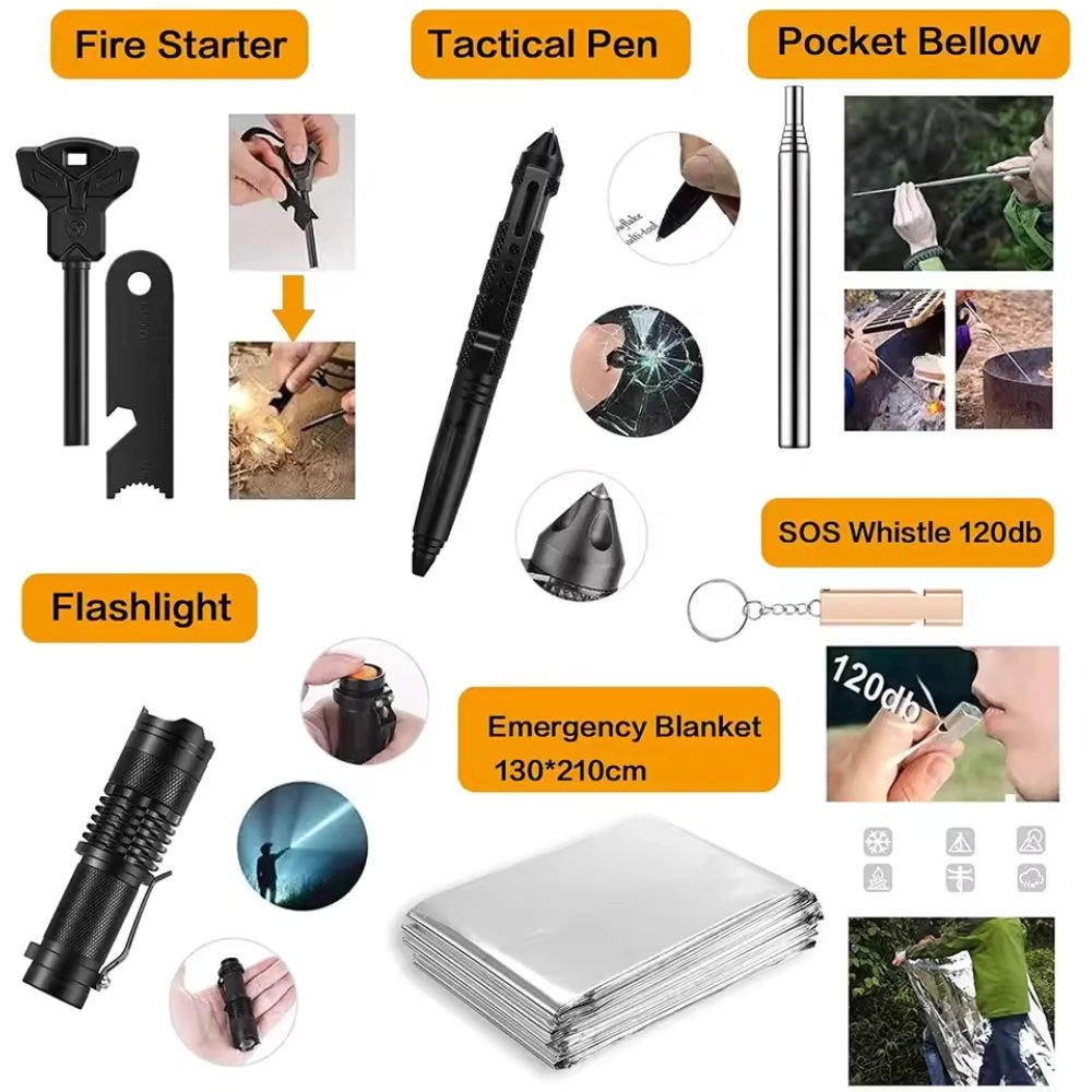 31 Pieces in 1 Bag Survival Gear and Equipment - Outdoor Boys outdoorboys