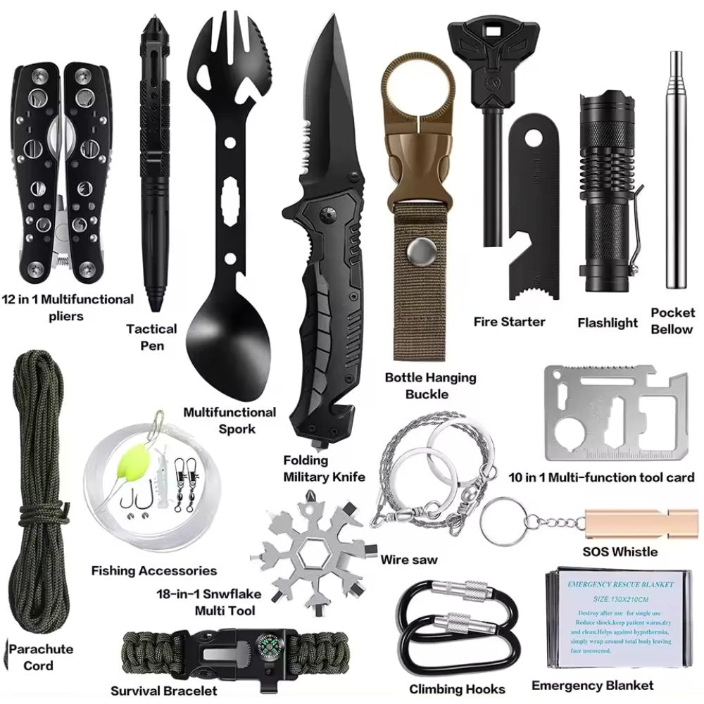 31 Pieces in 1 Bag Survival Gear and Equipment - Outdoor Boys outdoorboys