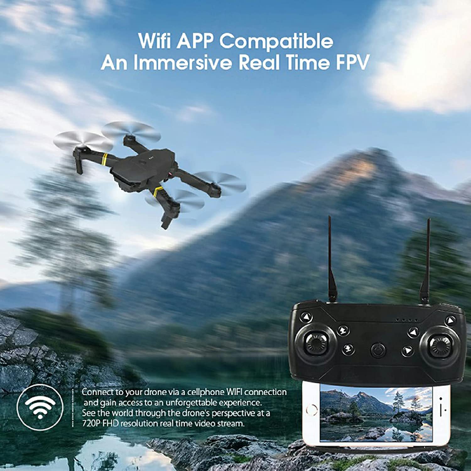 4K HD Dual Camera RC FPV WiFi Portable Wide Angle Foldable Quadcopter Drone - Outdoor Boys outdoorboys