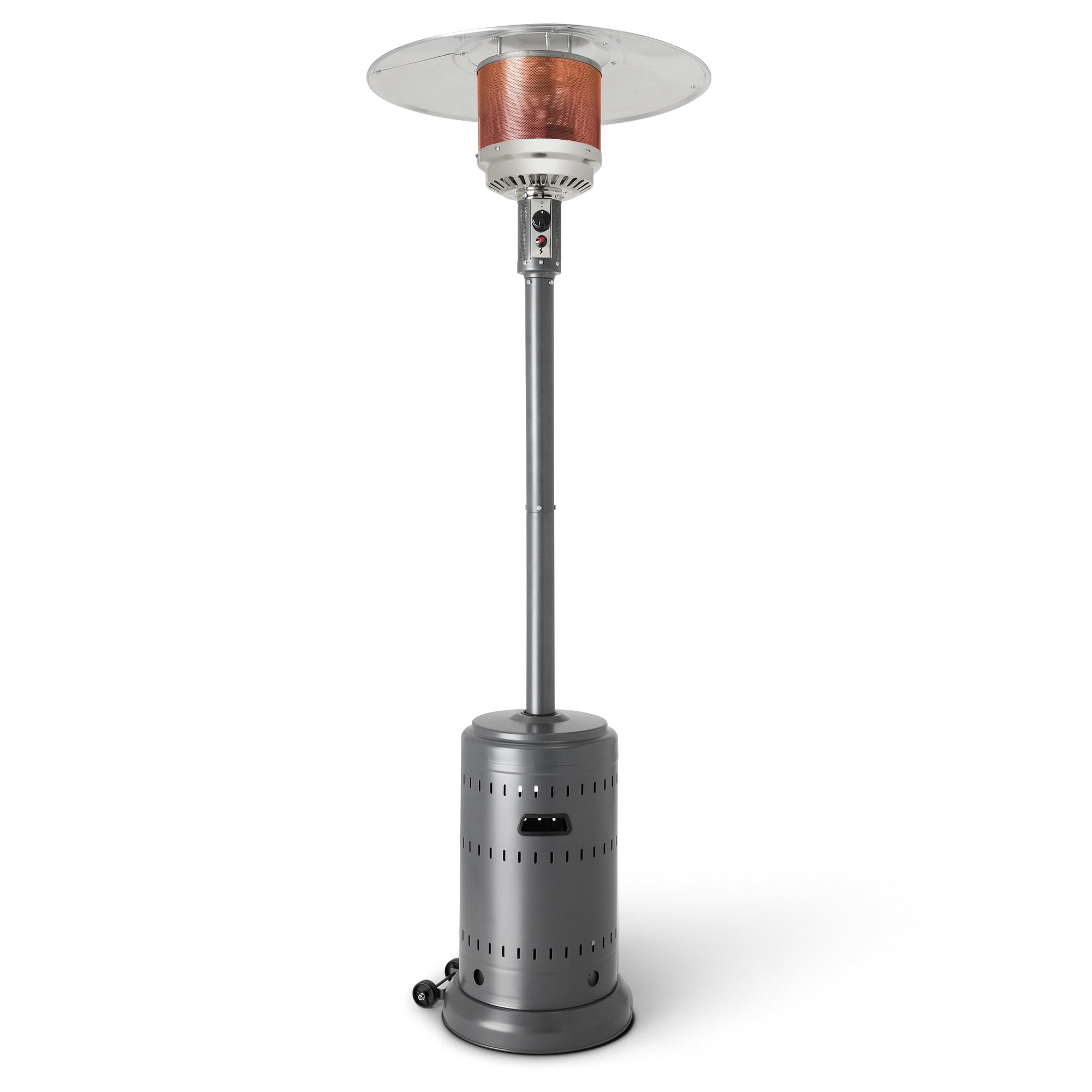 Amazon Basics 46,000 BTU Outdoor Propane Patio Heater with Wheels, Commercial & Residential, Slate Gray, with Water Tank, 32.1 x 32.1 x 91.3 inches (LxWxH) - Outdoor Boys outdoorboys