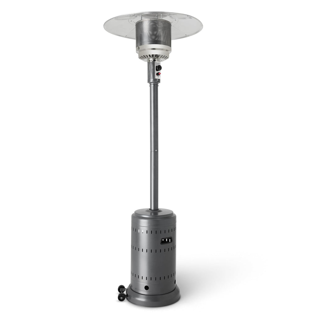 Amazon Basics 46,000 BTU Outdoor Propane Patio Heater with Wheels, Commercial & Residential, Slate Gray, with Water Tank, 32.1 x 32.1 x 91.3 inches (LxWxH) - Outdoor Boys outdoorboys