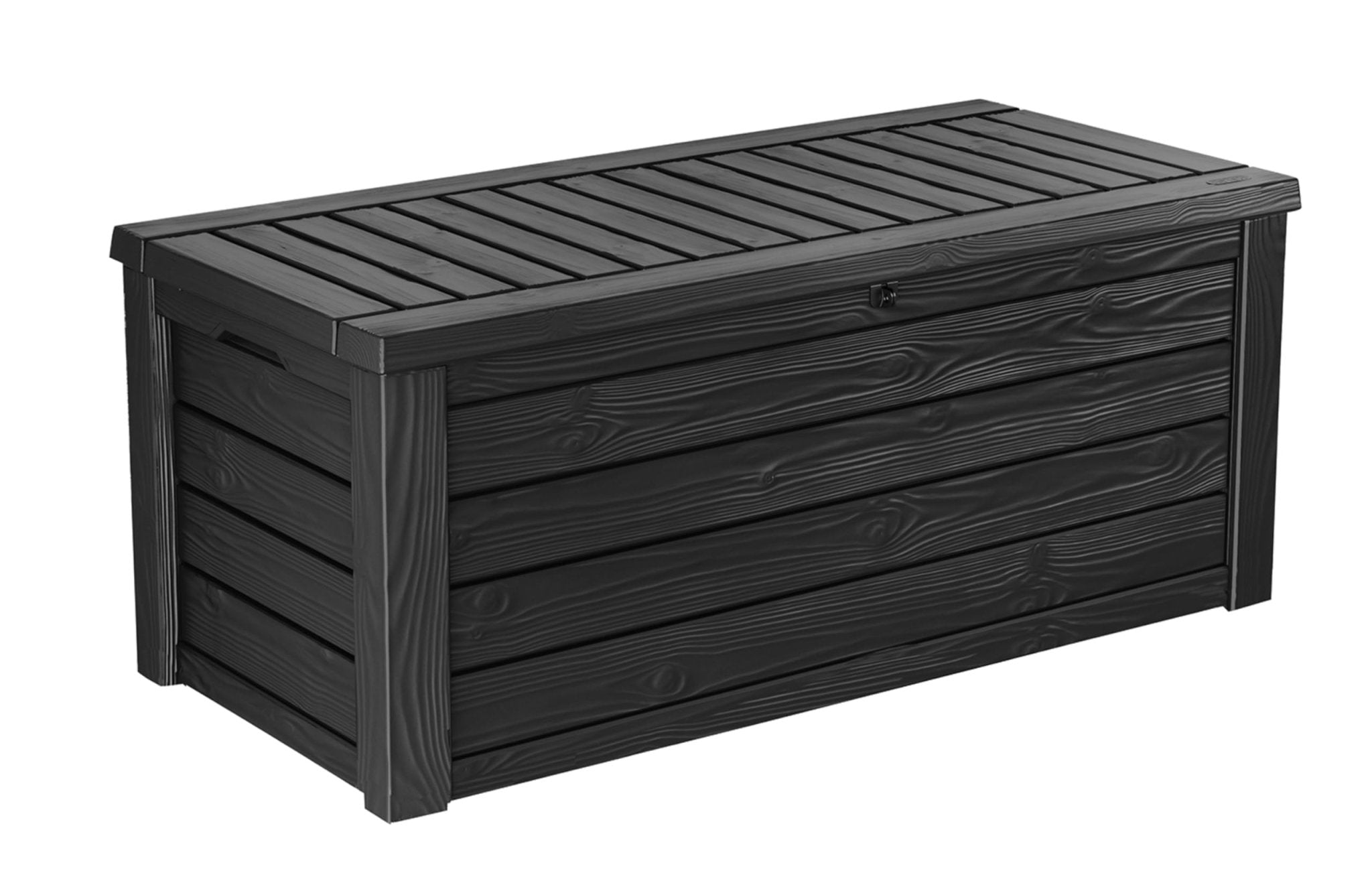 Keter Westwood 150 Gallon Deck Box Organizer, Doubles as 2 - Person Bench Seat, Brown – Large Resin Outdoor Storage and Seating with Lockable Lid for Garden, Pool, and Patio - Outdoor Boys outdoorboys