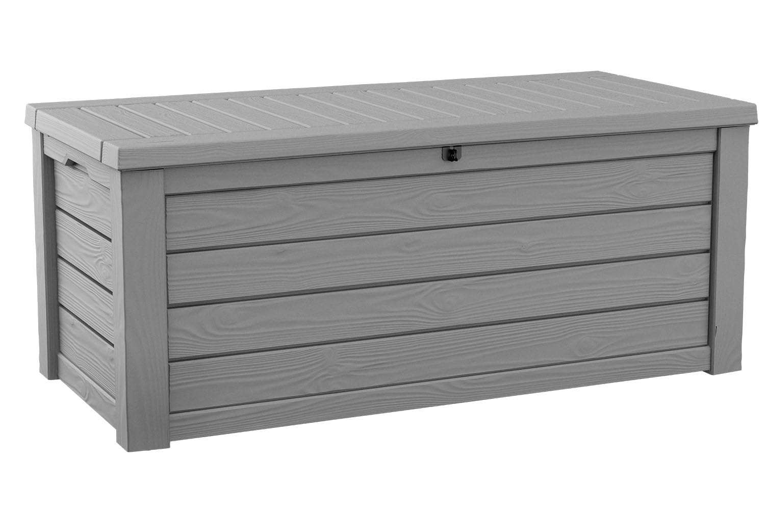 Keter Westwood 150 Gallon Deck Box Organizer, Doubles as 2 - Person Bench Seat, Brown – Large Resin Outdoor Storage and Seating with Lockable Lid for Garden, Pool, and Patio - Outdoor Boys outdoorboys