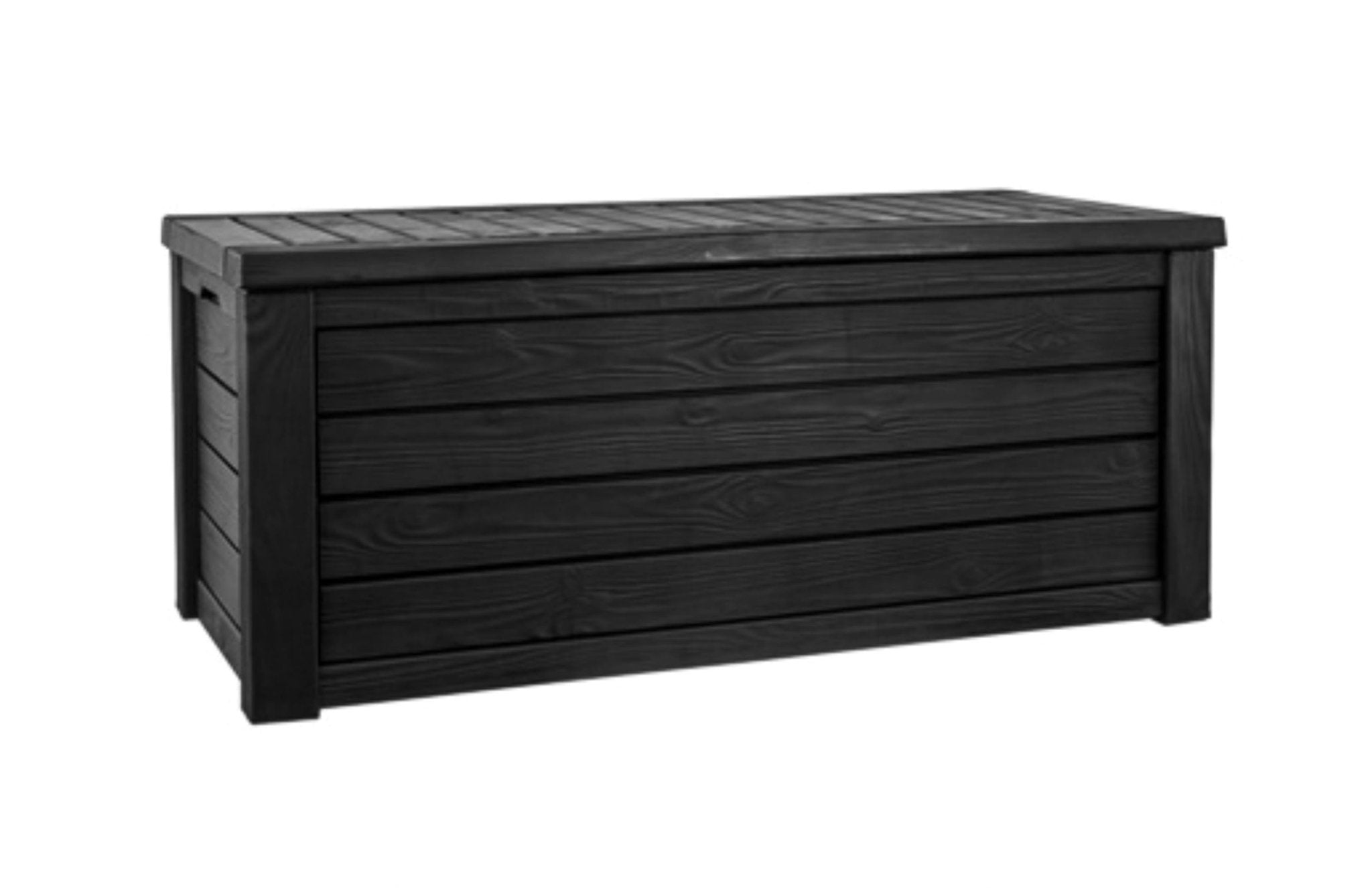 Keter Westwood 150 Gallon Deck Box Organizer, Doubles as 2 - Person Bench Seat, Brown – Large Resin Outdoor Storage and Seating with Lockable Lid for Garden, Pool, and Patio - Outdoor Boys outdoorboys