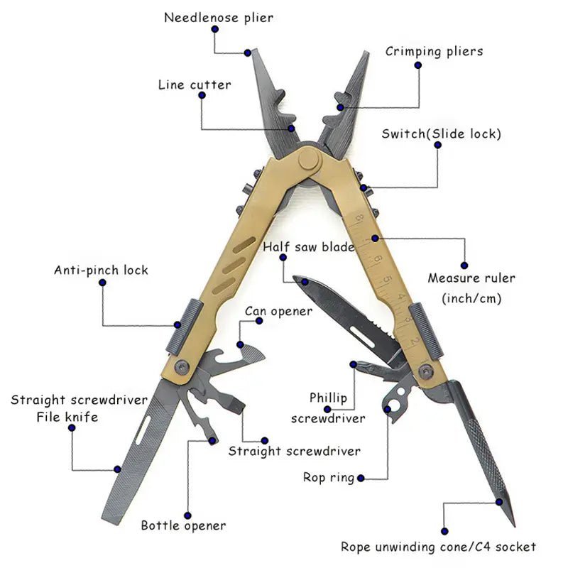 Multitool Multifunctional Stainless steel Pliers For Camping, Hiking and everyday Use - Outdoor Boys outdoorboys