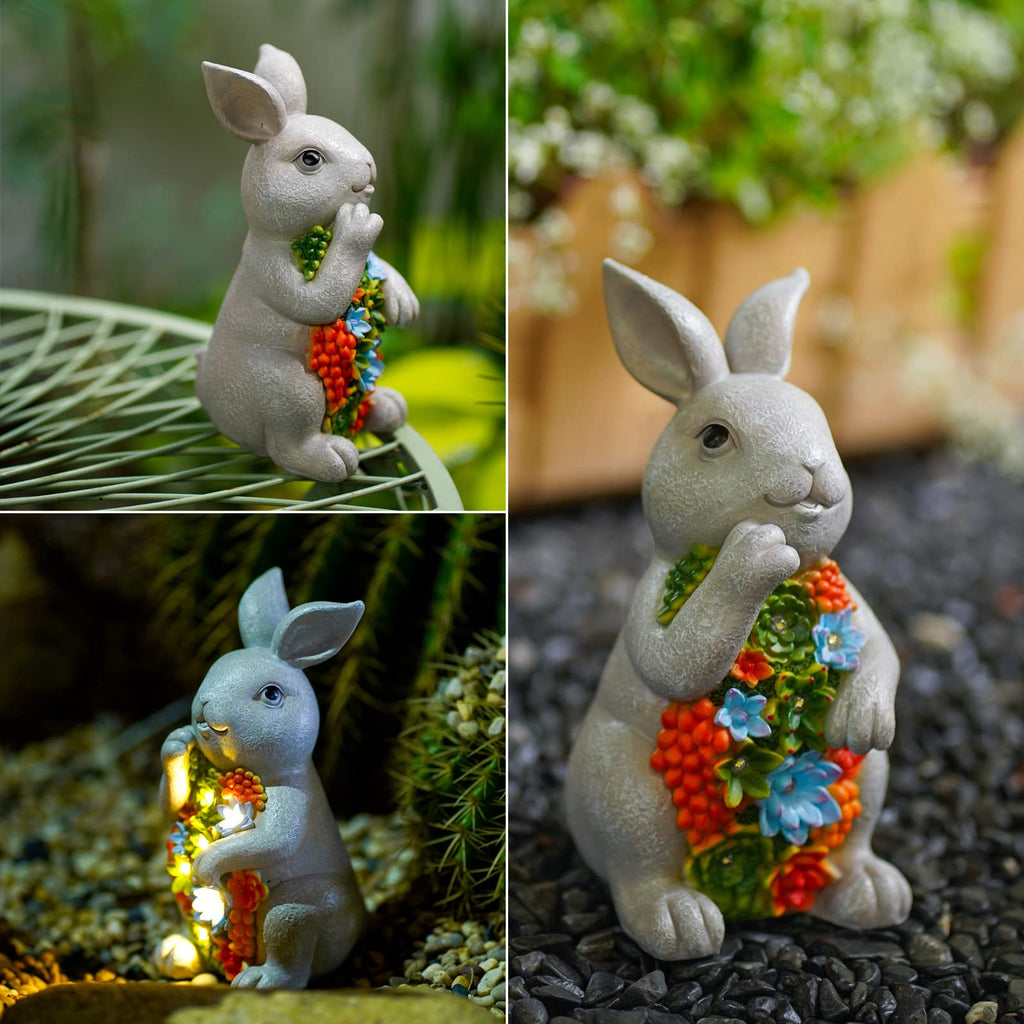 Nacome Solar Garden Outdoor Statues Turtle with Succulent and 7 LED Lights - Lawn Decor Tortoise Statue for Patio, Balcony, Yard Ornament - Chrismtas Gifts for Mom Grandma - Outdoor Boys outdoorboys