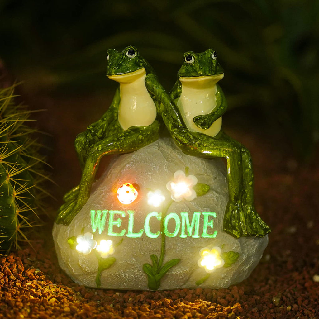 Nacome Solar Garden Outdoor Statues Turtle with Succulent and 7 LED Lights - Lawn Decor Tortoise Statue for Patio, Balcony, Yard Ornament - Chrismtas Gifts for Mom Grandma - Outdoor Boys outdoorboys