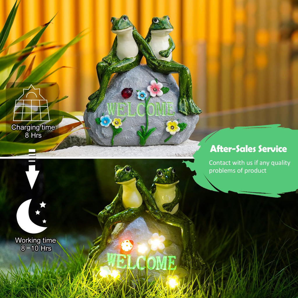 Nacome Solar Garden Outdoor Statues Turtle with Succulent and 7 LED Lights - Lawn Decor Tortoise Statue for Patio, Balcony, Yard Ornament - Chrismtas Gifts for Mom Grandma - Outdoor Boys outdoorboys