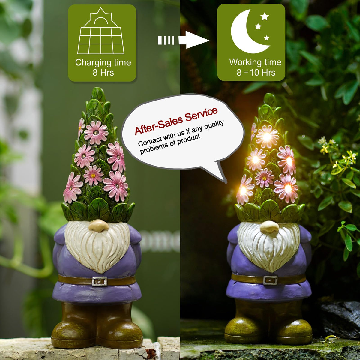 Nacome Solar Garden Outdoor Statues Turtle with Succulent and 7 LED Lights - Lawn Decor Tortoise Statue for Patio, Balcony, Yard Ornament - Chrismtas Gifts for Mom Grandma - Outdoor Boys outdoorboys
