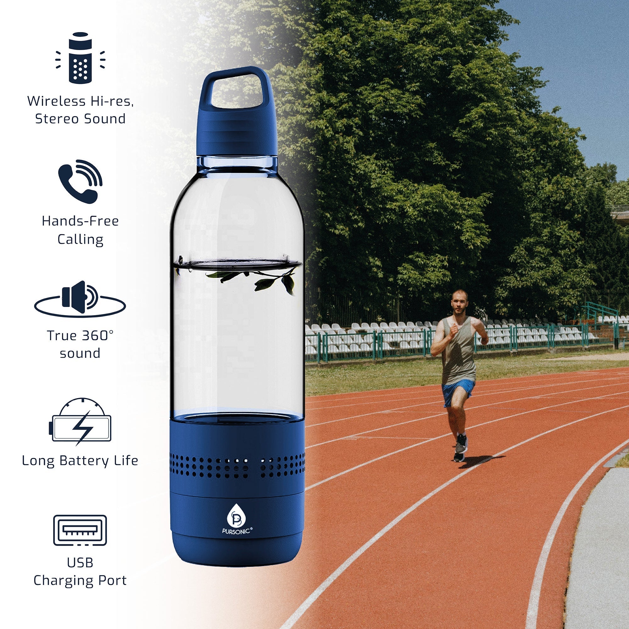 Pursonic 2 - in - 1 Water Bottle with Built - In Wireless Speaker - Outdoor Boys outdoorboys